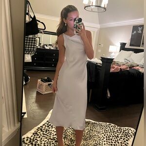 Aritzia/ Wilfred Goddess cowl neck Satin Dress NWT